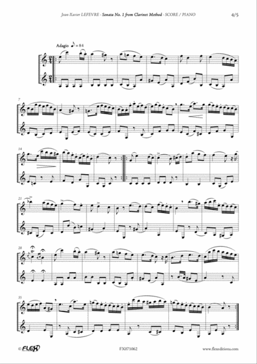 Sonata No. 1 form Clarinet Method Clarinet Duet scores gallery preview page 4