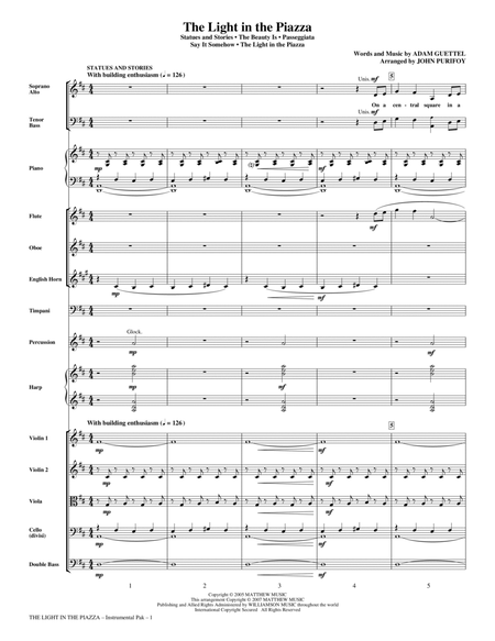 The Light In The Piazza (Choral Highlights) (arr. John Purifoy) - Full Score