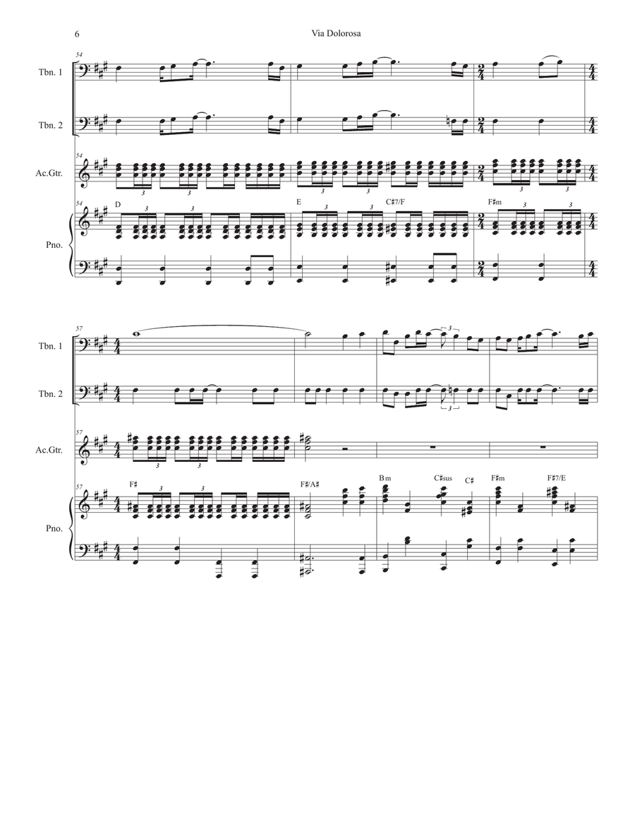 Via Dolorosa Via Dolorosa Trombone Duet scores gallery preview page 6