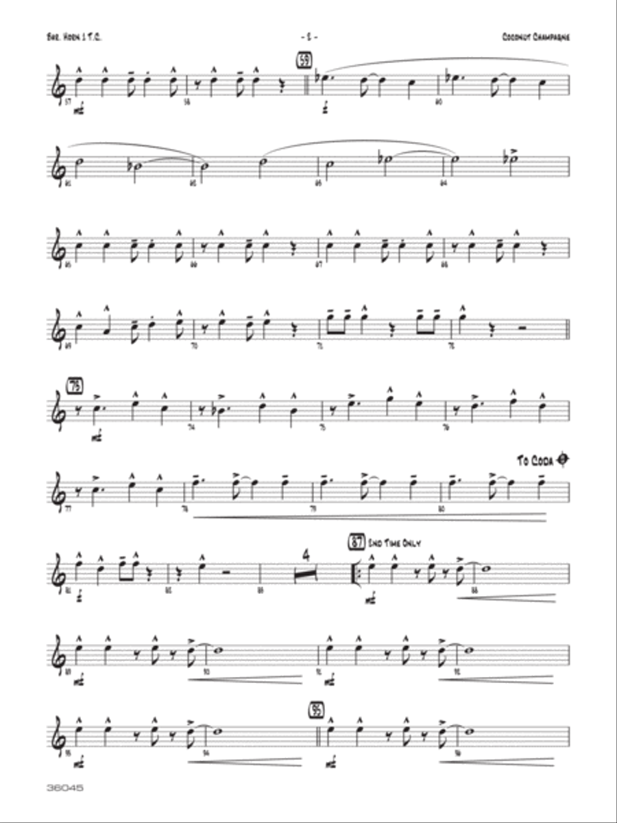 Coconut Champagne: Baritone T.C. Jazz Ensemble scores gallery preview page 2