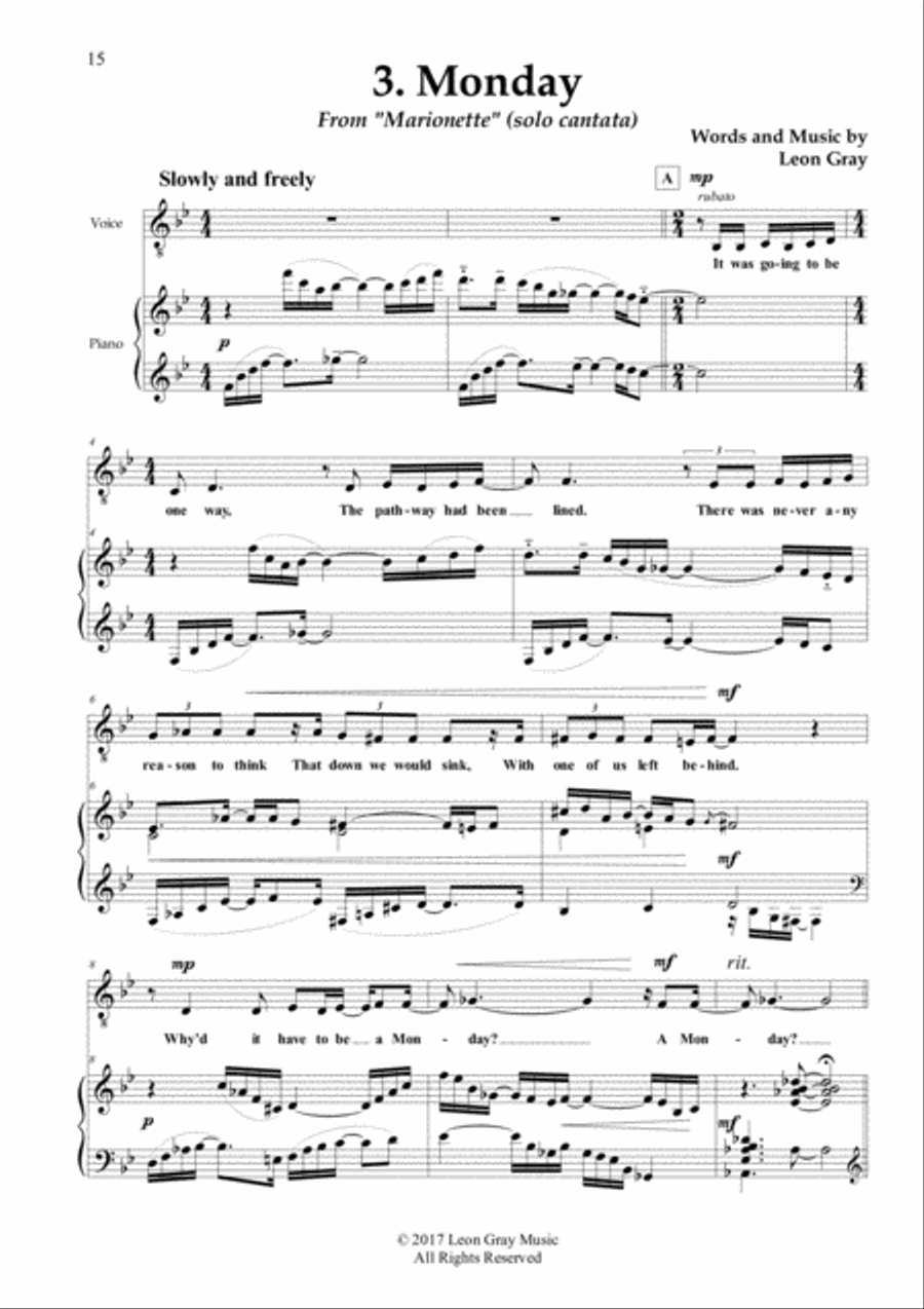 Monday from 'Marionette' Voice scores gallery preview page 2