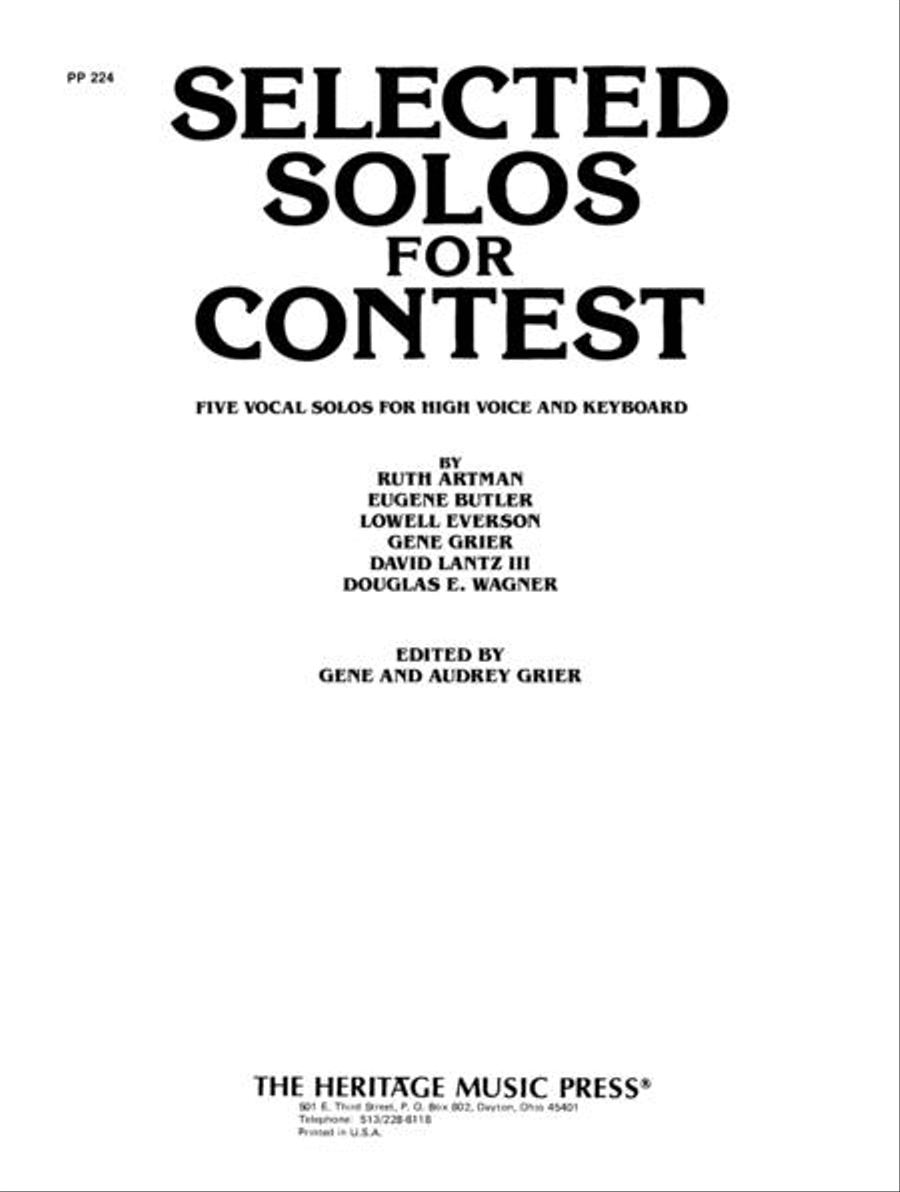 Selected Solos for Contest - High Voice