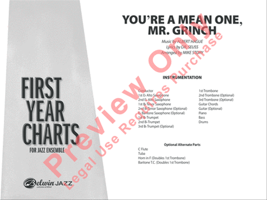 You're a Mean One, Mr. Grinch Jazz Ensemble scores gallery preview page 2
