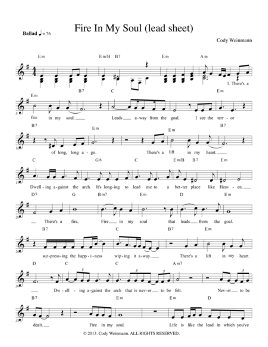 Fire In My Soul Voice Solo scores gallery preview page 1