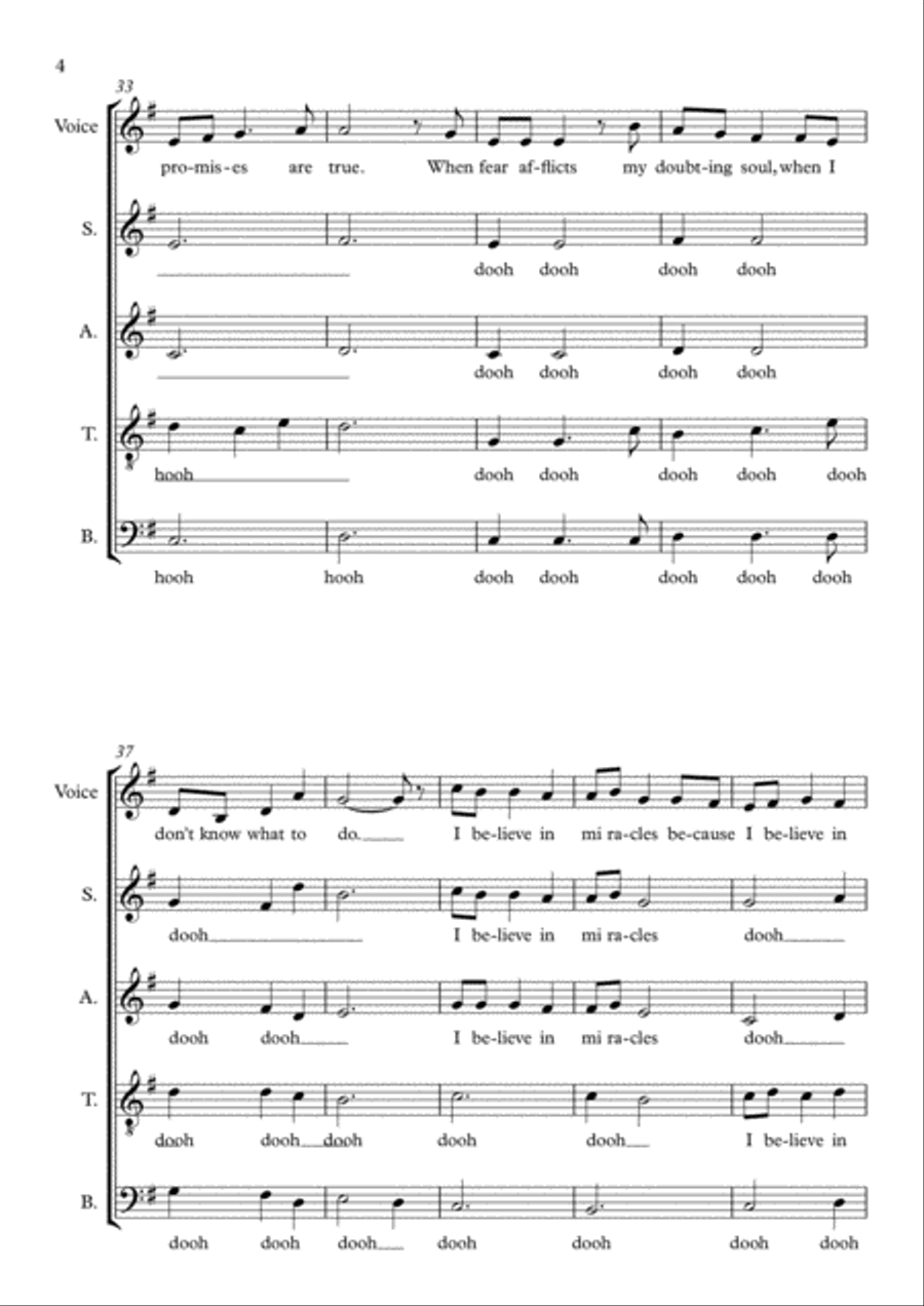 I believe in miracles 4-Part scores gallery preview page 4