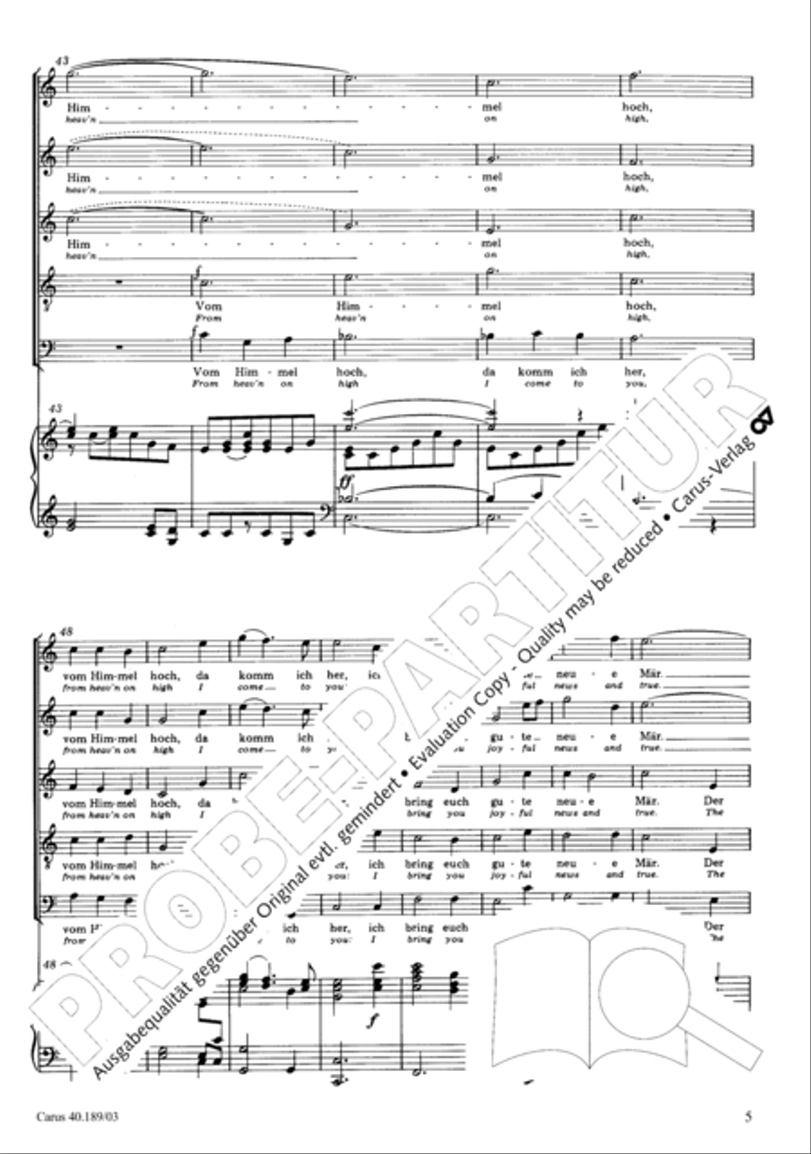 From heav'n on high (Vom Himmel hoch) SSATB scores gallery preview page 6
