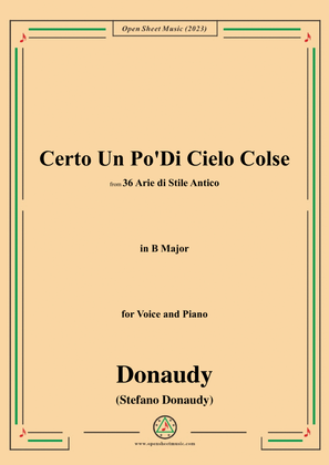 Donaudy-Certo Un Po'Di Cielo Colse,in B Major