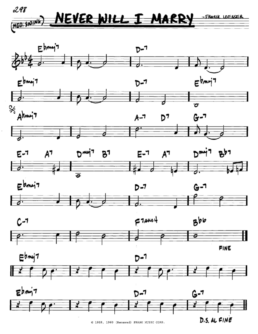 Never Will I Marry Never Will I Marry C Instrument scores gallery preview page 1