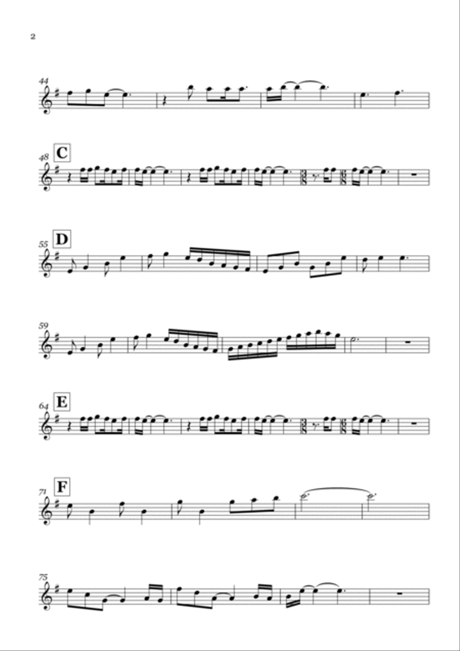Nothing Else Matters Flute Solo scores gallery preview page 2