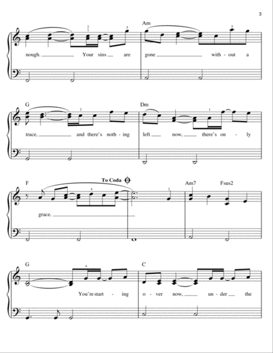 Only Grace Easy Piano scores gallery preview page 3