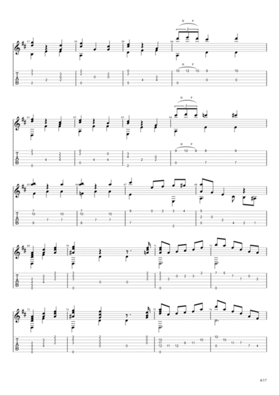 Waltz of the Flowers from the Nutcracker (Pyotr Ilyich Tchaikovsky) Acoustic Guitar scores gallery preview page 4