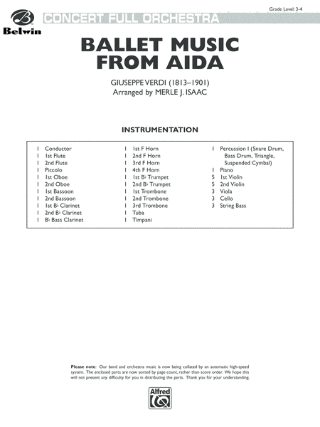 Ballet Music from Aïda: Score
