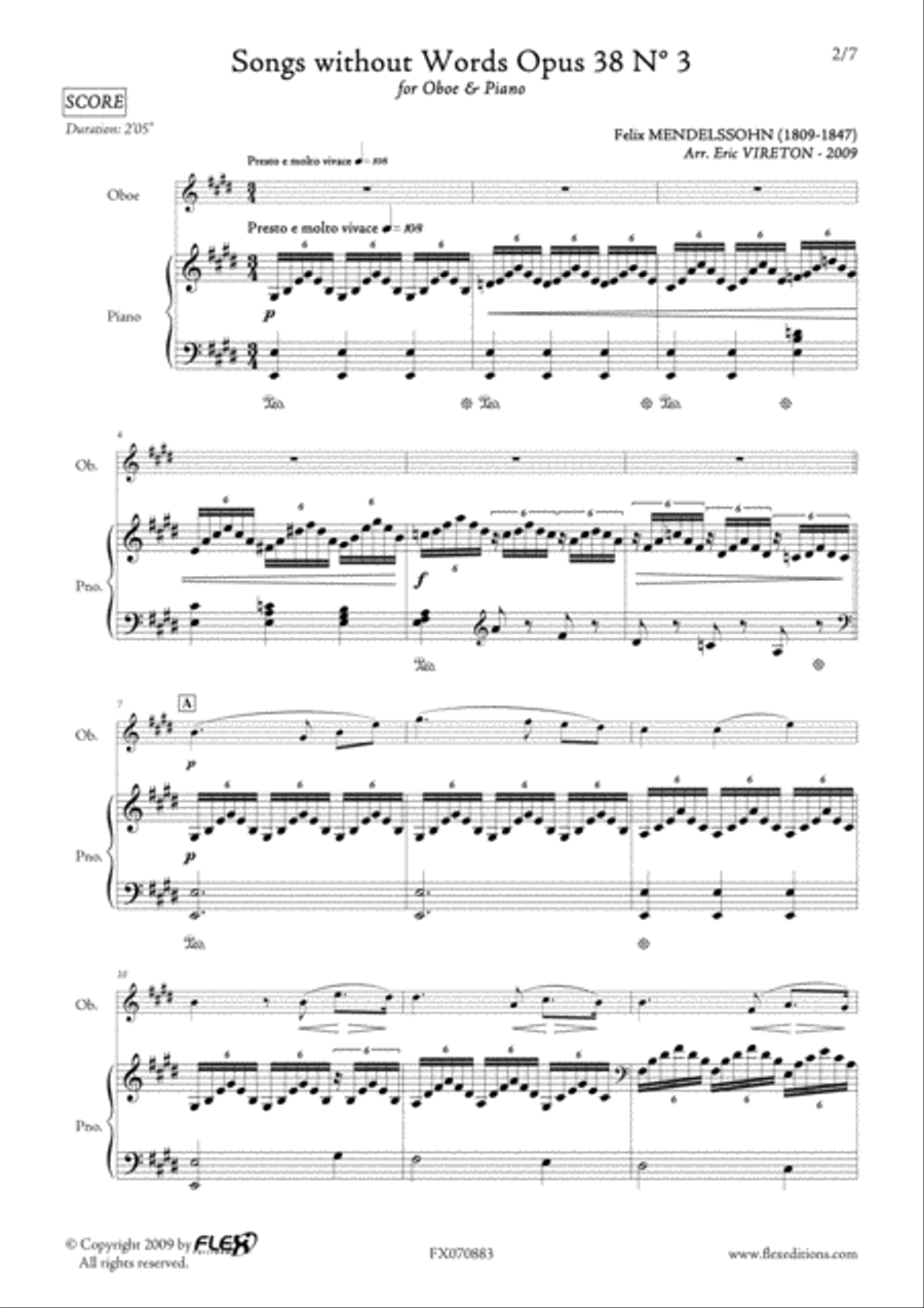 Songs without Words Opus 38 No. 3 Piano scores gallery preview page 2