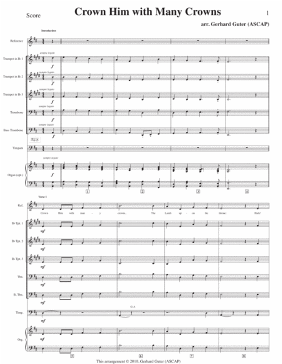 Crown Him with Many Crowns Small Ensemble scores gallery preview page 1