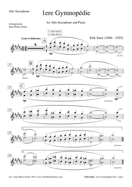 Gymnopedie no. 1 [alto sax + piano]