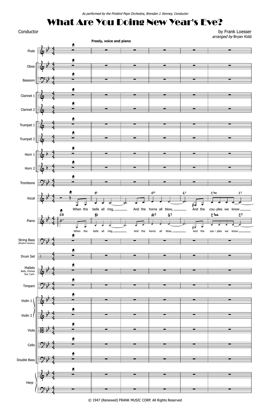 What Are You Doing New Year's Eve? - Score Only Full Orchestra scores gallery preview page 3