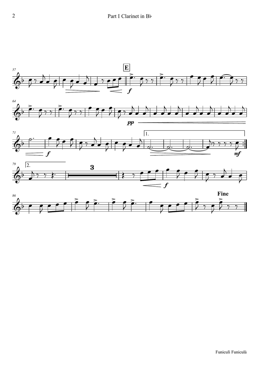 Funiculi Funicula - Italian Evergreen - Saxophone Trio Woodwind Trio scores gallery preview page 6