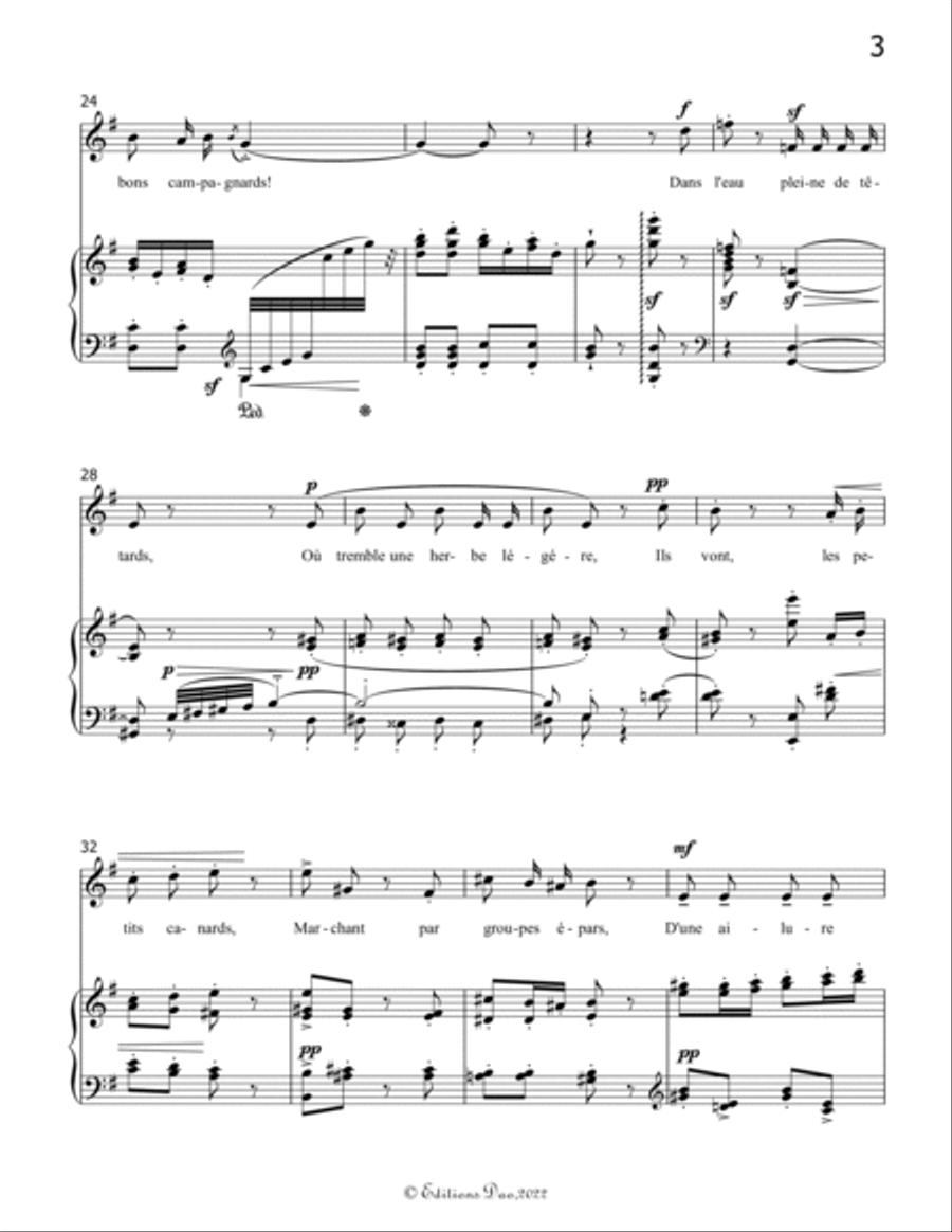 Villanelle des petits canards, by Chabrier, in G Major Voice scores gallery preview page 5