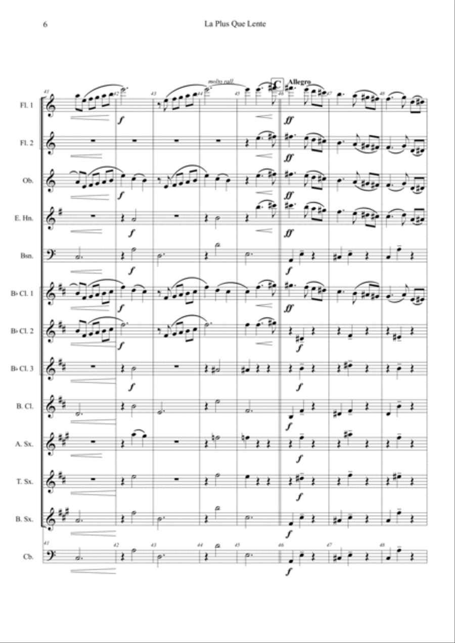La Plus que Lente Woodwind Ensemble scores gallery preview page 6