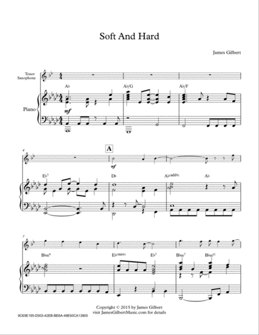 Soft And Hard Tenor Saxophone scores gallery preview page 1