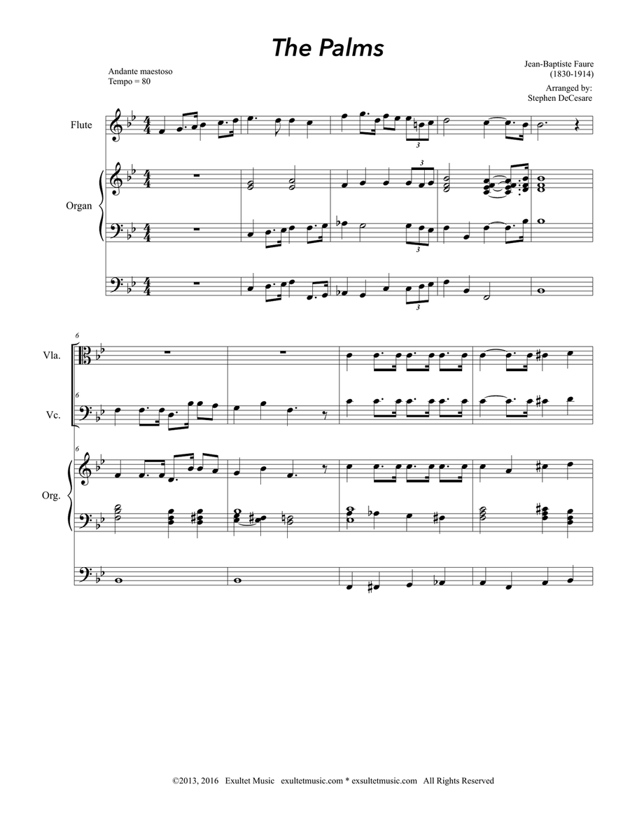 The Palms (String Quartet and Organ) String Quartet scores gallery preview page 1