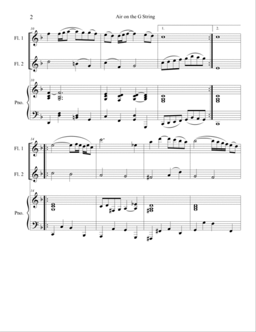 10 Wedding Duets for 2 Flutes and Piano Flute Duet scores gallery preview page 4