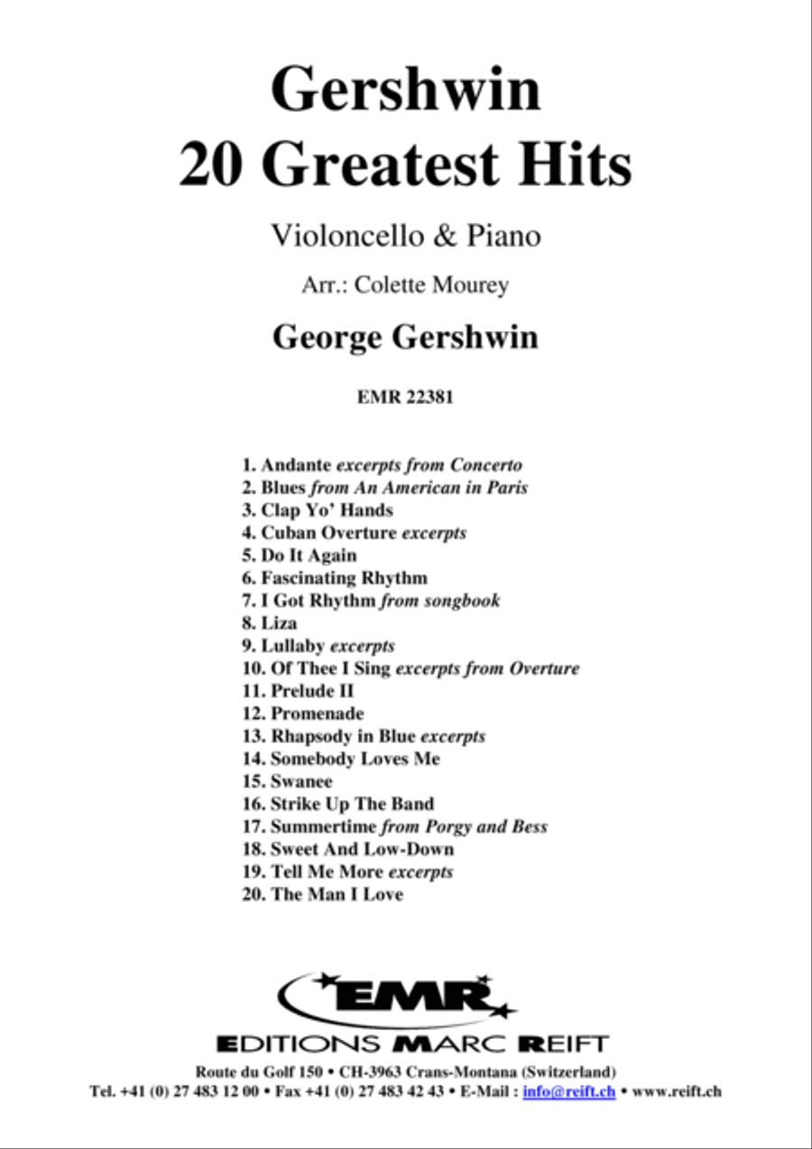 Gershwin 20 Greatest Hits Piano Accompaniment scores gallery preview page 2