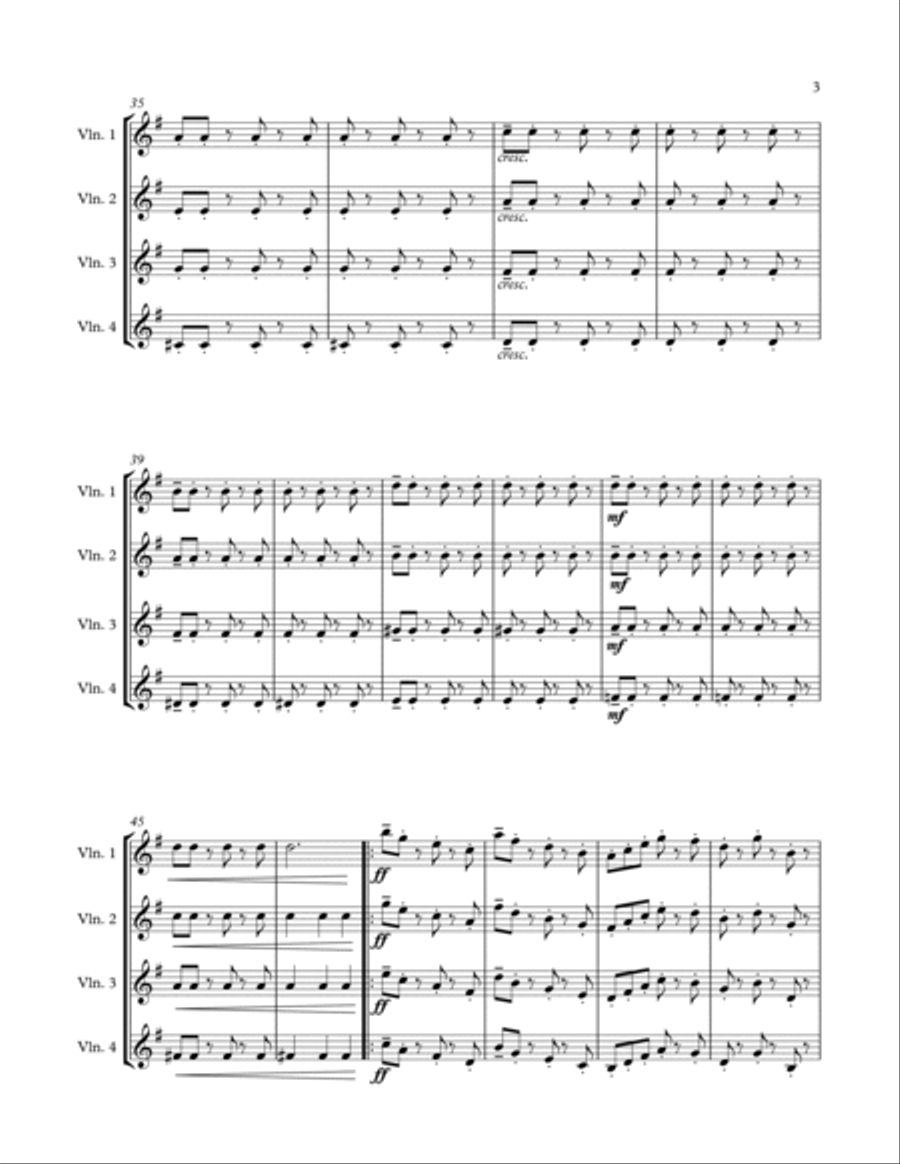 Picarón for four violins Picarón for four violins Violin Solo scores gallery preview page 3