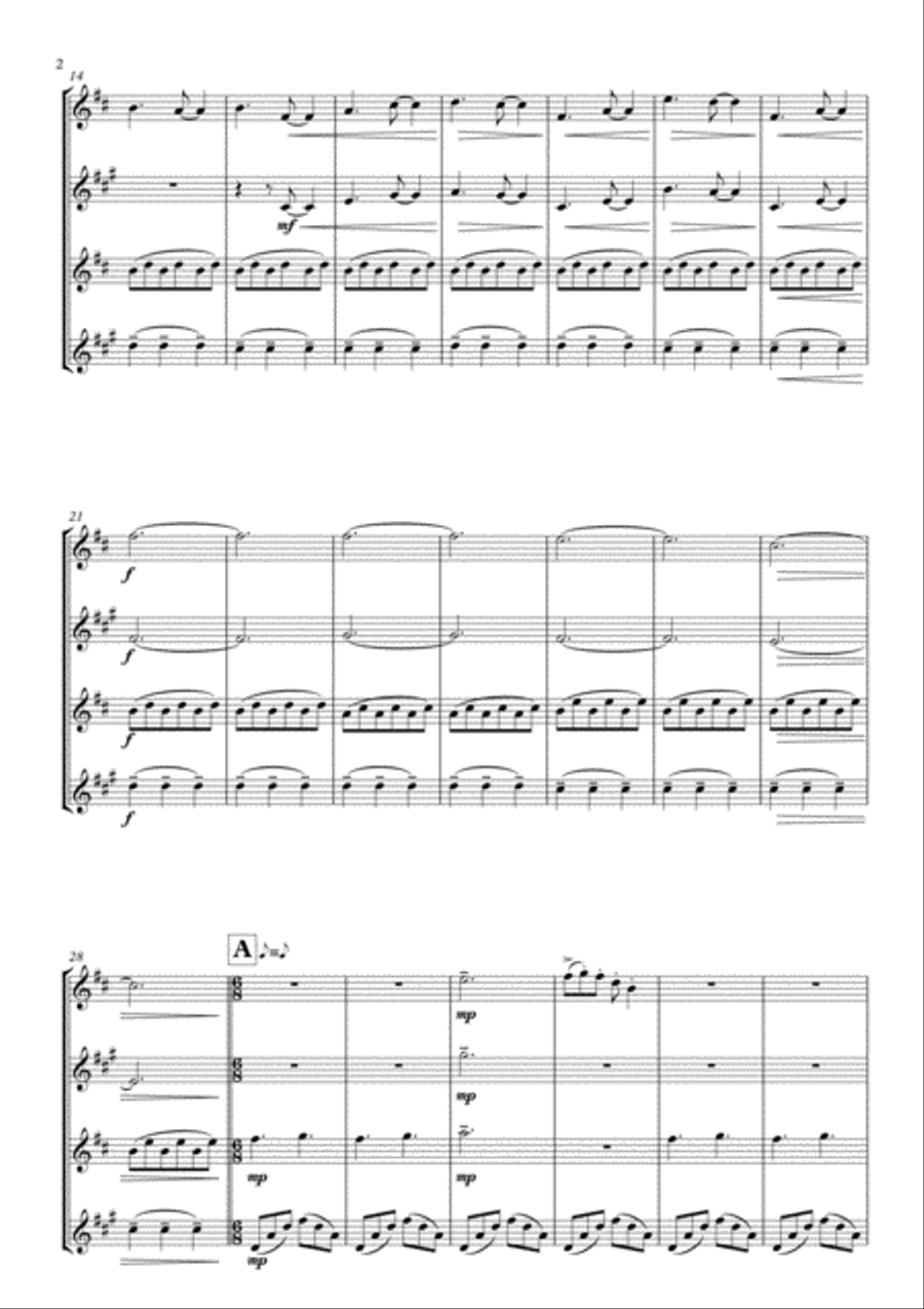 Downton Abbey (theme) Woodwind Quartet scores gallery preview page 4