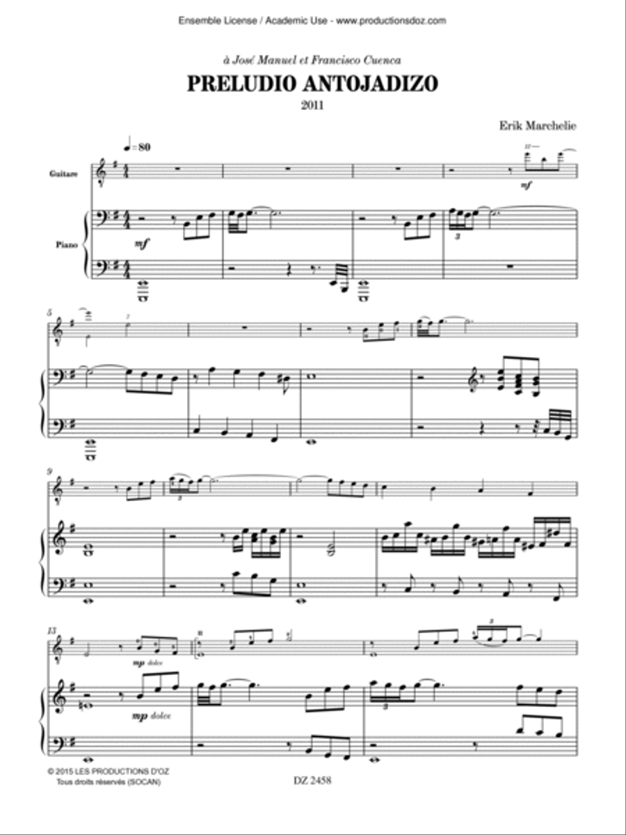 Preludio Antojadizo Classical Guitar scores gallery preview page 2