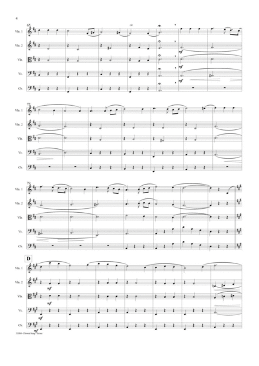 FLOWER SONG op. 39 – STRING QUARTET String Quartet scores gallery preview page 5