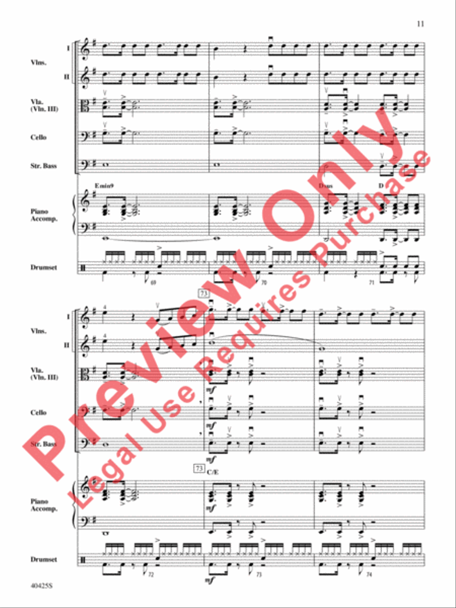 Teenage Dream / Super Bass Mash-Up String Orchestra scores gallery preview page 12