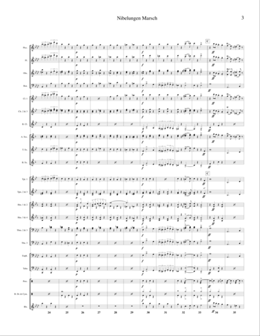 Nibelungen March Concert Band scores gallery preview page 3