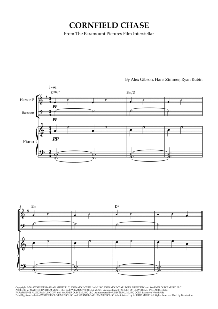 Cornfield Chase Woodwind Duet scores gallery preview page 1