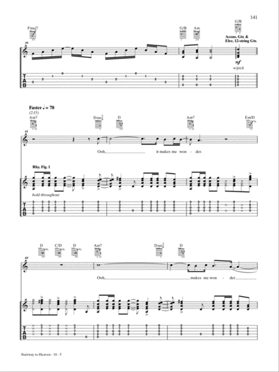 Stairway To Heaven Guitar Tablature scores gallery preview page 5
