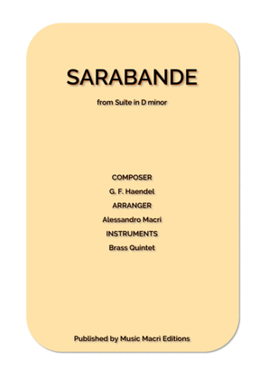 Book cover for Sarabande from Suite in D minor by G. F. Händel