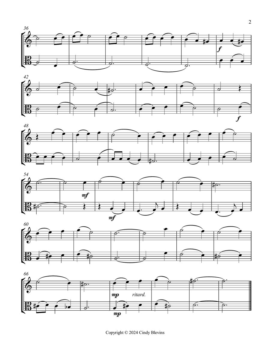 Coventry Carol, for Violin and Viola String Duet scores gallery preview page 3