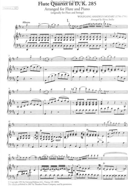 Flute Quartet In D, K. 285