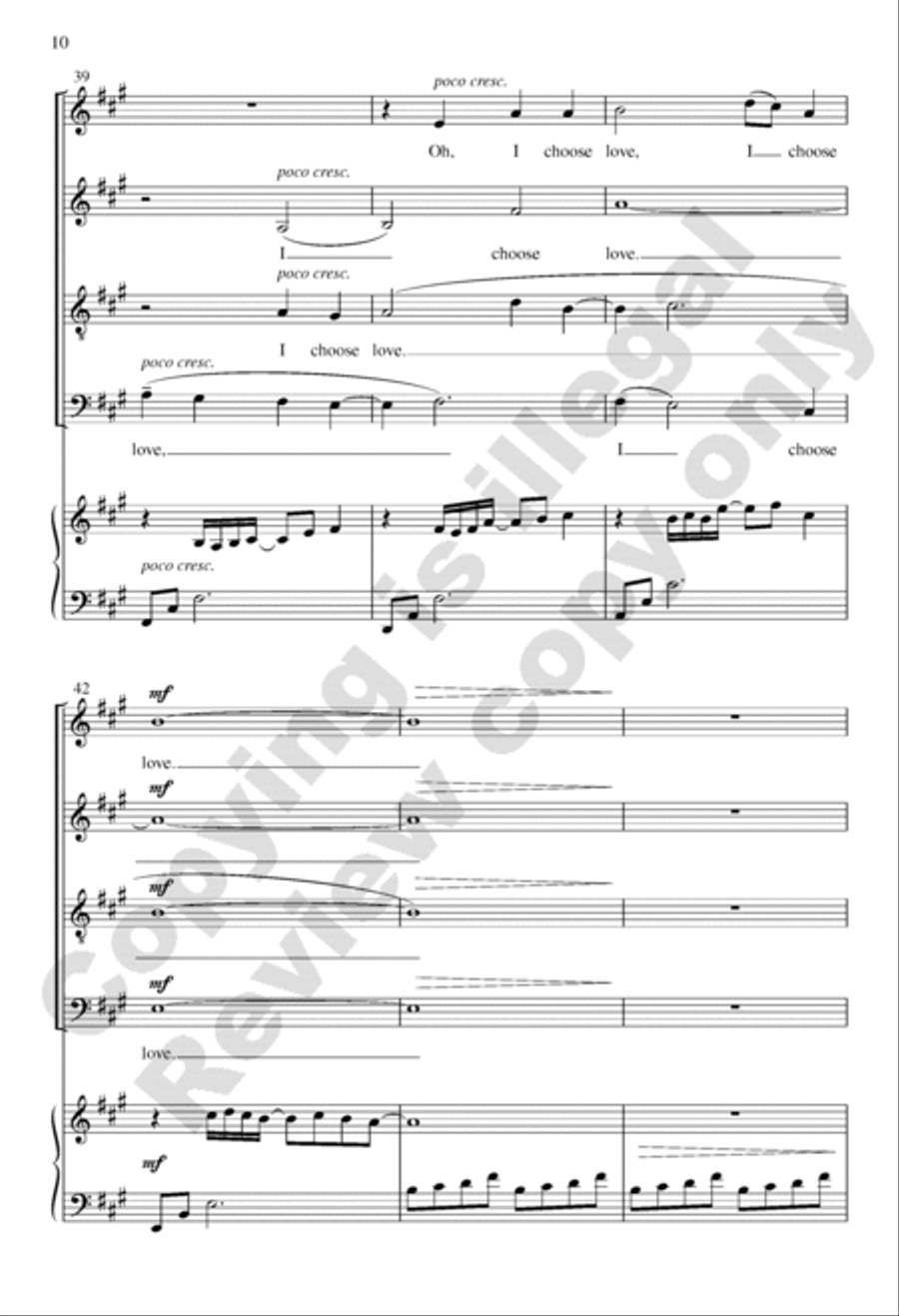 Choose Love (Choral Score) Divisi scores gallery preview page 10