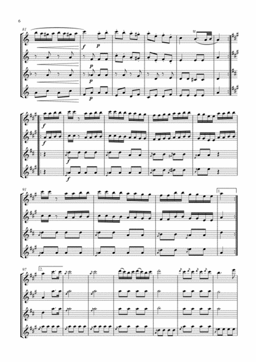 Rondo Alla Turca. For Flute Quartet image number null