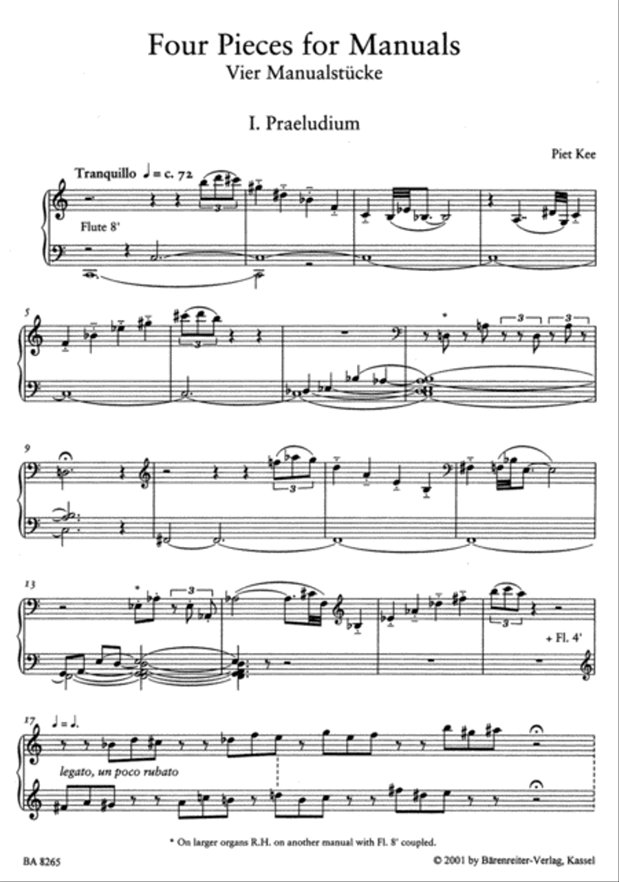 Four Pieces for Manuals / Vier Manualstücke (1966) Organ scores gallery preview page 2