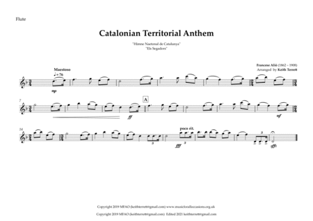 Catalonian (Els Segadors) Territorial Anthem for Concert/Wind Band image number null