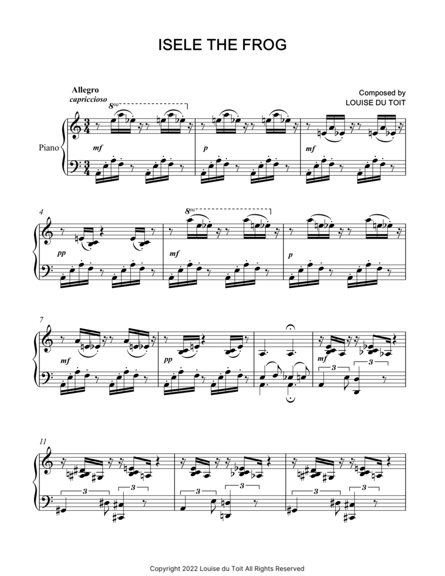 10. Isele the Frog Piano Solo scores gallery preview page 1