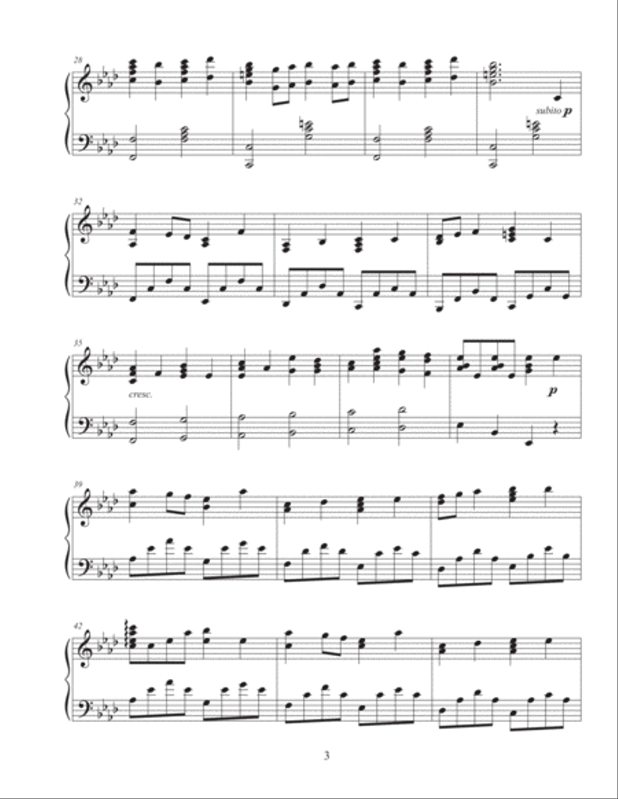 Hosanna, Loud Hosanna / I Sing the Mighty Power of God (advanced piano) Piano Solo scores gallery preview page 3