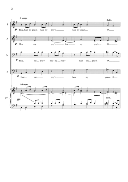 Hear my prayer O God - Sacred hymn Psalm 55,1-2-4 for SABrB and keyboard image number null