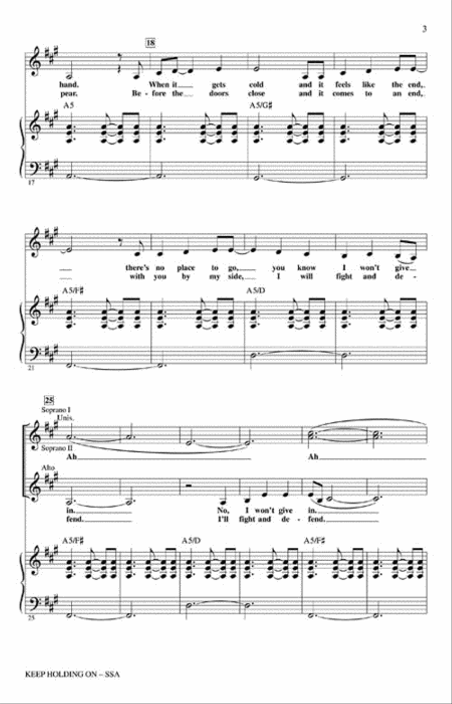 Keep Holding On Keep Holding On Choir scores gallery preview page 3