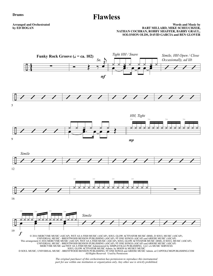 Flawless - Drums Choir scores gallery preview page 1