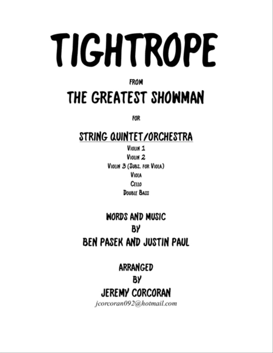 Tightrope Tightrope String Quintet scores gallery preview page 1