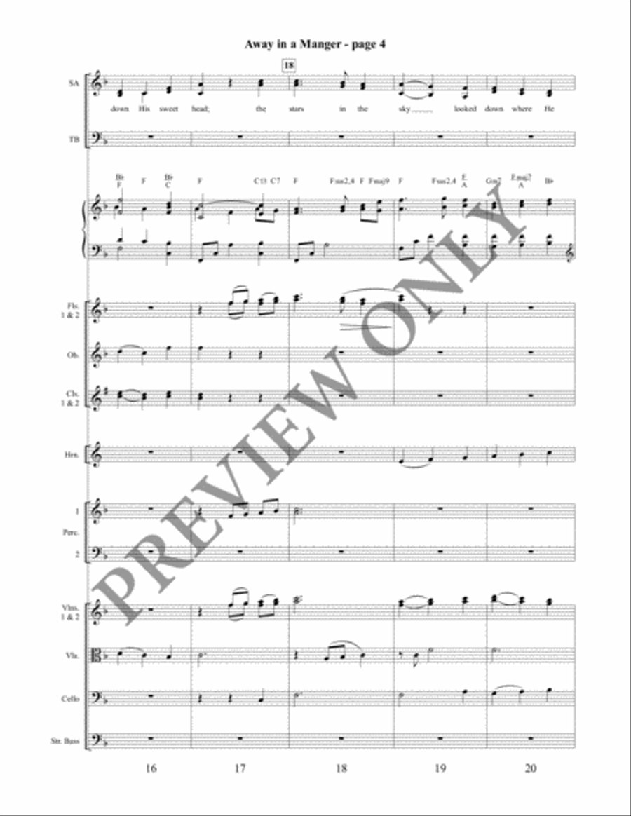 Away in a Manger Away in a Manger 4-Part scores gallery preview page 5