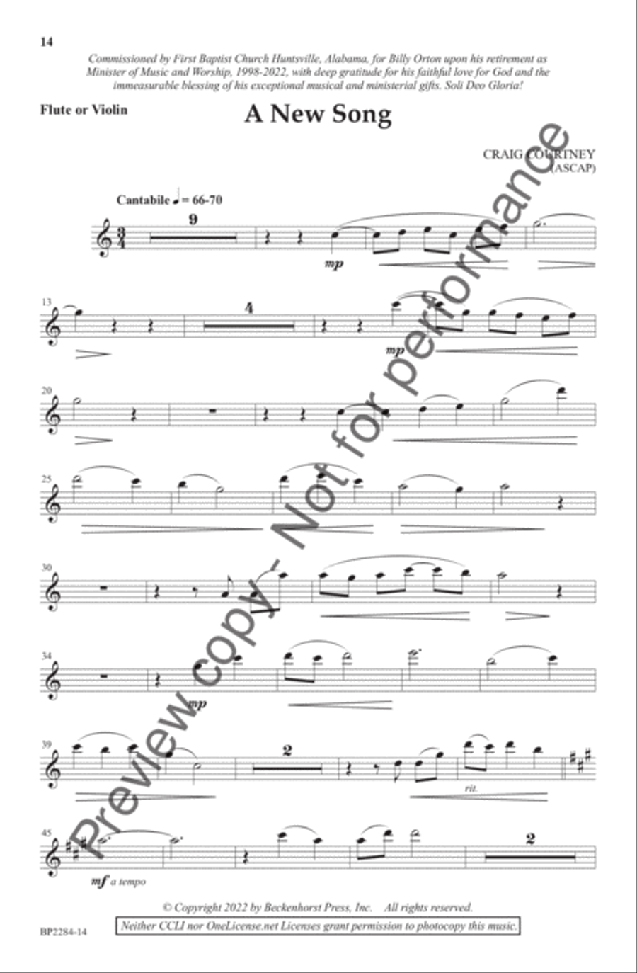A New Song - Courtney 4-Part scores gallery preview page 15